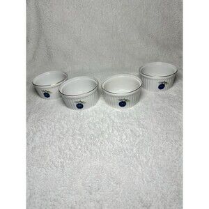 ANDREA BY SADEK "FRUIT & BLOSSOMS" RAMEKINS Set Of 4 Creme Brûlée Dishes